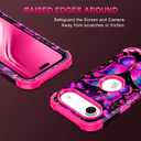 Rancase for iPhone Air Case,Three Layer Heavy Duty Shockproof Protection Hard Plastic Bumper +Soft Silicone Rubber Protective Case for Apple iPhone 17 Air 6.5 inch,Glow in The Dark-Hot Pink