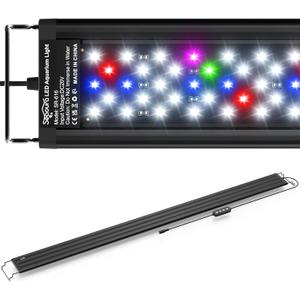 SEAOURA Led Aquarium Light for Plants-Full Spectrum Fish Tank Light with Timer Auto On/Off, 48-54 Inch, Adjustable Brightness, White Blue Red Green Pink LEDs with Extendable Brackets for Freshwater