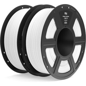 ELEGOO PLA Filament 1.75mm White 2KG, 3D Printer Filament Dimensional Accuracy +/- 0.02mm, 2pcs 1kg Spool(2.2lbs) Fit Most FDM 3D Printers
