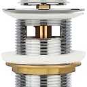 Brass Freestanding Tub Drain, Pop Up Freestanding Tub Drain Plug, Fits Most Freestanding Tub Drain Kits (Chrome)
