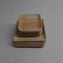 Chic Leaf Compostable & Biodegradable Palm Leaf Disposable Bamboo Plates - Disposable Party Plates for Appetizers - Camping Essentials - Reusable Party Supplies (10 & 7 Inch Square)