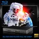 Blu Ray DVD Player, WISCENT Full HD 1080p Home Theater Disc System, Region A/1 Blu-Rays,HD Blu-Ray DVD Player for TV with Coaxial Audio/HDMI/AV/Output, USB Input, Built-in PAL NTSC