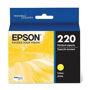 Epson 220 DURABrite Ultra Ink Standard Capacity Yellow Cartridge (T220420-S) Works with Workforce WF-2630, WF-2650, WF-2660, WF-2750, WF-2760, Expression XP-320, XP-420, XP-424 
