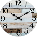 Wall Clock Battery Operated 16 Inch Silent Non-Ticking Coastal Country Style Decorative for Living Room, Kitchen, Home,Bathroom, Bedroom, Laundry Room