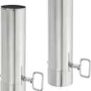 PATIKIL 2.36 Inch Stove Pipe with Damper, 2Pcs 304 Stainless Steel Thickened Tent Stove Chimney Pipe Outdoor Camping Stove Vent Smoke Exhaust, 8.66 Inch Length