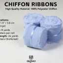 2 x Dusty Blue Silk Ribbon 1.5 Inch x 24 Yards | Bohemian Ribbon for Wedding Arch Decor, Bridal Bouquets, Floral Centerpieces & Craft Supplies (Dusty Blue 3-Roll Set)