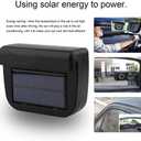 Solar Powered Car Ventilator Window Solar Exhaust Radiator Fan, Window Windshield Auto Air Vent Cooling Fan System Cooler, 15 * 11 * 6CM