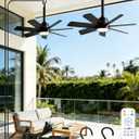 NWOP 28'' Outdoor Ceiling Fans with Lights and Remote, LED Gazebo Hanging Fan with Hook, 3CCT 3000K-6500K Dimmable Gazebo Fan, 6-Speed Quiet Ceiling Fan with Timer for Patio, Porch, Pergola, 2-Black