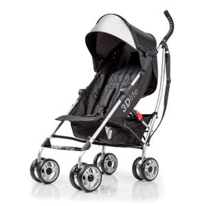 3Dlite Convenience Stroller, Black Lightweight Stroller with Aluminum Frame, Large Seat Area, 4 Position Recline, Extra Large Storage Basket Infant Stroller for Travel and More