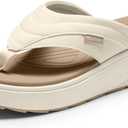 Vilanva Women's Platform Flip Flops Cushioned Walking Sandals with Arch Support for Plantar Fasciitis Relief Lightweight Non-Slip Shoes for 2026 Summer Outfits (9, Beige)