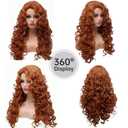 Long Fox Red Hair Curly Wig Wavy Full Head Copper Red Halloween Wigs for Women Cosplay Costume Party wig (Fox Red)