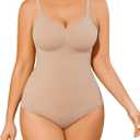 Womens Shapewear Tummy Control Seamless Bodysuit Cheap Full Body Shaper Mid Thigh Thong Brief (XXXL)