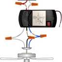 Universal Ceiling Fan Remote Control Kit, Replacement for Hunter/Harbor Breeze/Hampton Bay/Honeywell/Litex, with Receiver, 3-Speed, Light Dimmer, Replace FAN-53T 2AAZPFAN-53T FAN-11T KUJCE9103 UC7030T
