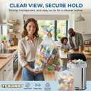 21 Gallon Trash Bags Drawstring 120 Count, 1.7 Mil White Garbage Bags Unscented,Easy-Dispense Roll for Kitchen & Household Use, Code G,79.5 L