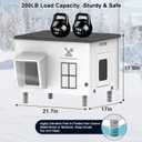 Indestructible Heated Cat House for Outside, Large Heated Outdoor Cat House 100% Weatherproof with Escape Door, Outdoor Cat Shelter for Multiple Cats Feral Stray Kitty. 21.7"x17"x17.5"