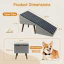 2-in-1 Dog Ramp and Stairs for Bed and Couch, 17 Inch High,Foldable Ottoman Ramp with Non-Slip Replaceable Carpet, Joint Relief for Small and Large Dogs