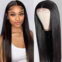VTAOZI 30 Inch Straight Lace Front Wigs Human Hair 4x4 Lace Closure Wigs for Black Women 200 Density Wear and Go Glueless Wigs Human Hair