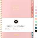2026 Planner, Forvencer Calendar Planner Weekly and Monthly (Jan 2026-Dec 2026), 8.5" X 11", Spiral Agenda Book with Inner Pocket, Cute Daily Journal Planning with Tabs, Flexible Cover Notebook, Home College Organizer for Women Men, A4, Pink