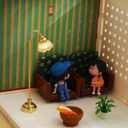 Toyvian Miniature Dollhouse Lamp: 1/12 Scale Dollhouse Lighting, LED Lights Battery Operated - Golden Decorative Lamp for Doll House Ornament Accessories(4.13X0.98X0.59in)