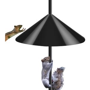 Squirrel Baffle for Bird Feeder Pole - 19" Diameter Pole Mount Guard, Outdoor Bird House Protector, Squirrel & Raccoon Proof, Fits Shepherds Hooks - Black, 1 Pack