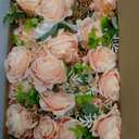 Sherr 24 Pcs Wedding Rose Wrist Corsage Wristlet Band for Bridal Bridesmaid Women Flowers Bracelets Decor Wedding Artificial Flowers for Party Prom Homecoming (Pink)