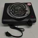 Elite Gourmet ESB100B Countertop Single Coiled Burner Electric Hot Plate, Temperature Control, Indicator Light, Easy to Clean, Black
