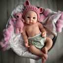 Lifelike Reborn Baby Dolls 20 Inch 7Lbs Soft Platinum Liquid Silicone Full Body Realistic Newborn Baby Dolls Girl that Look Real Babies Weighted, Mouth Can Be Opened