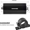 EVIL ENERGY Inline Fuel Filter 100 Micron with 6AN 8AN 10AN Adapter Universal 50MM (Silver-3)