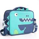 Insulated Lunch Box Bag for Kids with Shoulder Strap, Reusable Durable Lightweight Lunch Bag for Girls Boys, Keep Food Cold/Warm, Dinosaur
