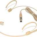 Microphone Headset Double Over Ear Earset Headworn Mic Condenser Omnidirectional Compatible with AKG Wireless System Bodypack Transmitter Mini XLR TA3F Plug
