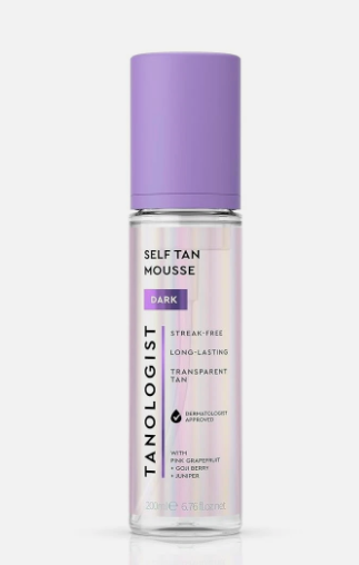 Tanologist Dark Self Tan Mousse, Clear SelfTanning Mousse, StreakFree, Natural Glow, No Fake Tan Smell Or Orange Tone, Long Lasting, Clean Ingredients, Vegan, 6.76 fl. oz/200 ml Bottle