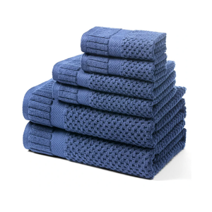 100% Cotton Bath Towels for Bathroom,Highly Absorbent Bath Towels Set Quick Dry,Luxury Soft Towels for Hotel (6, Electric Blue)