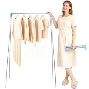 LMGOV Twist-to-Lock Portable Clothes Drying Rack, Foldable Garment Rack for Travel, Dance Competitions, Collapsible Hanging Rack for Camping, Hotel & Dorm Use (Basic)