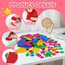 625Pcs Foam Stickers,5Sheets Glitter Heart Star Shape Stickers Colorful Self Adhesive Sticker for Scrapbooking Crafts Art DIY Greeting Card Home Decor Party Supplies(Valentine's Day Style)