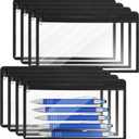 Outus 8 Pcs Clear Zipper Pouches Pencil Pouches PVC Makeup Pouch Envelopes Folder Storage Multi Purpose Pouch Document File Organization Bags, Office Supplies (Black Edging,11.5 x 7 Inches)