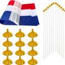 WXTWK 12 Pack Netherlands Flag Dutch Desk Flag Small Mini Netherlands Table Flags With Stand Base,Home Office Festival Events Celebration Decorations