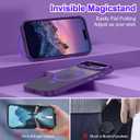 Lamcase for iPhone Air Case,with Magnetic Invisible Stand [Military Drop Protection] [Compatible with MagSafe] Shockproof Slim Translucent Anti-Slip with 2 Screen Protector,Deep Purple