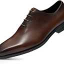Men's Dress Shoes Oxford Formal Leather Shoes for Men (10.5, Dark Brown)
