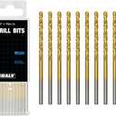 CRALY 3/32 Inch 10-Pc Cobalt Drill Bit Pack, M35 HSS Titanium Coated Jobber Length Twist Drill Bits, 135 Degree Split Point, for Hard Metal, Stainless Steel, Cast Iron, Plastic