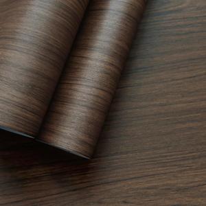 Walnut Wood Grain Contact Paper Peel and Stick Self Adhesive Wallpaper Dark Brown Wood Contact Paper for Furniture Countertops Bubble Free Design Thick Removable Waterproof Top Vinyl Wrap 31''x157''