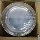R-kay 100 Pack Clear Gold Plastic Plates - 6.25 IN Gold Rimmed Sturdy, Durable And Extra Heavy duty Gold Plastic Dessert Plates Disposable - Appetizer Plates Disposable For All Occasions