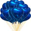 Jonhamwelbor 20Pcs 18 inch Blue Foil Mylar Heart Shape Balloons Decorations Valentines Birthday Wedding Baby Shower Party (Royal Blue)