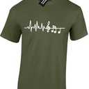 Heartbeat Music Notes Pulse Treble Clef Bass Key DJ Shirt
 - XXL
