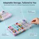 Umirokin 2 Pack 15 Grids Clear Plastic Organizer Box with Adjustable Dividers, Craft Storage Containers for Jewelry, Beads, Screws, Tackle Box, Washi Tapes, Small Parts Organizer for Arts and Crafts