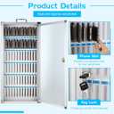 Amylove Cell Phone Locker Cabinet Aluminum Alloy Pocket Chart Storage Locker Box Cabinet Wall-Mounted Cell Phones Storage Box with Handle for Office Classroom Gym(White,72 Slots)