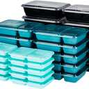 GoodCook Meal & Snack Prep Container Set, Includes Embossed Measurements & Color Coordinated Lids, Made Without BPA, 60-Piece Set