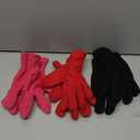 Geyoga 3 Pairs Kids Fleece Gloves Youth Winter Warm Glove Full Finger Toddler Mittens for Boys Girls Outdoor (X-Small (2-4 Years), Rose Red, Black, Red)