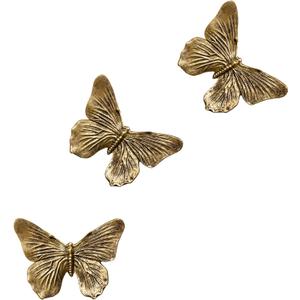 GUSFREUD 3D Butterfly Wall Decor Set Resin Wall Decorations for Living Room, Bedroom, Garden, Yard, Outdoor and Gallery Walls - Antique Copper - Set of 3