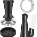 51mm Espresso Accessories Kit, Spring Loaded Calibrated Tamper, WDT Tool and Dosing Funnel Set Fits Delonghi 51 mm Espresso Coffee Machines and Portafilter