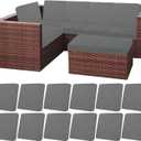 HEBE Outdoor Patio Cushion Covers Set of 10 Waterproof Stretch Seat Cushion Cover for Patio Furniture Clearance Outdoor Sofa Cushion Cover Replacement Couch Slipcovers Chair Seat Cover (Grey)